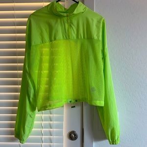 Neon Mesh Cropped Sweatshirt